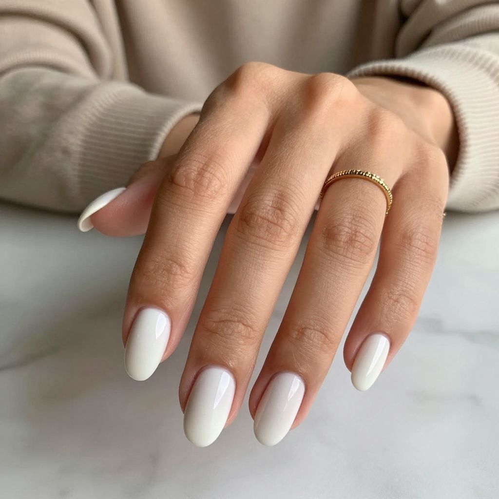 Matte Milky White with Glossy Tips