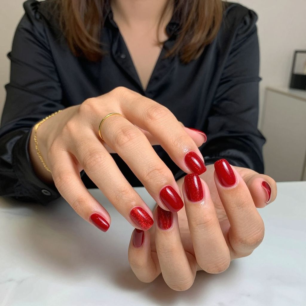 Classic Ruby Red Revival Nails