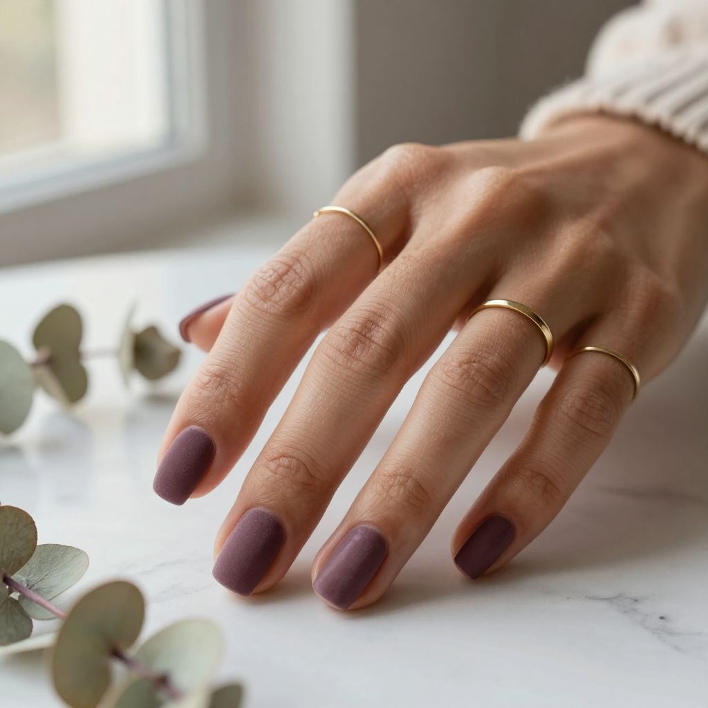 Velvet Matte Mauve Nails