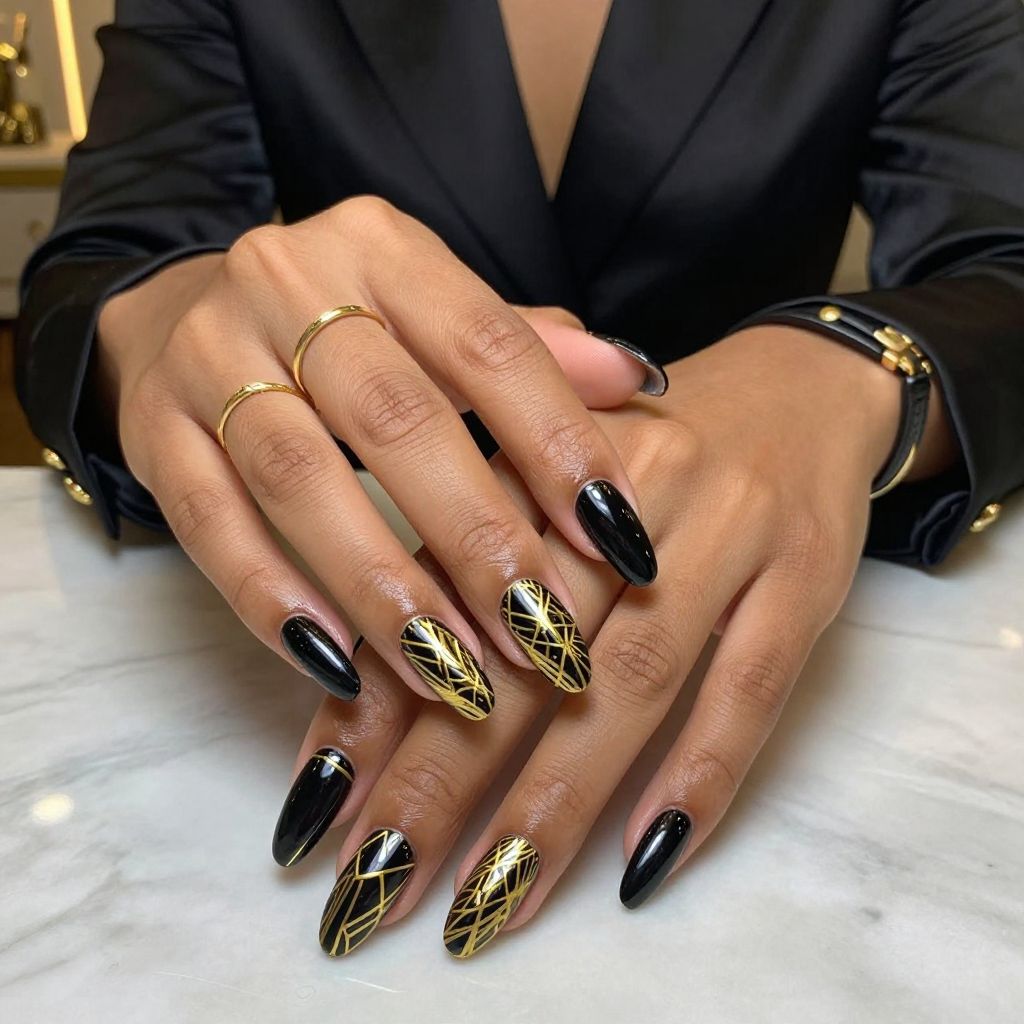 Featured Glitter Twist French Nails