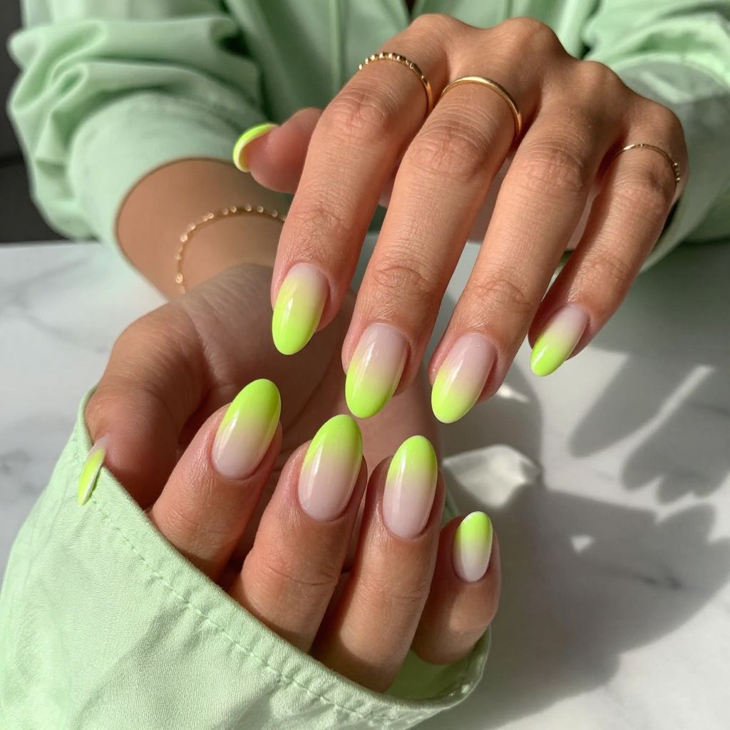 Neon Lime with French Fade