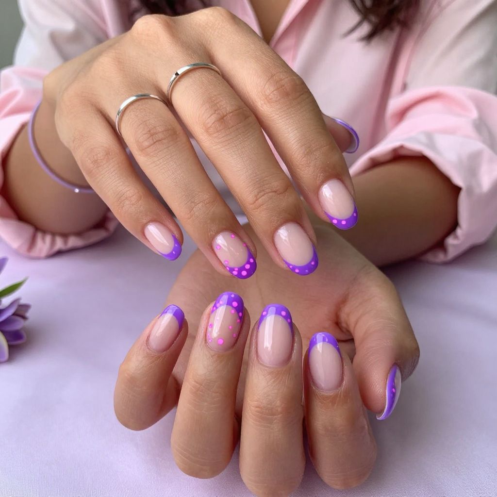 Neon Violet with Polka Dot Tips