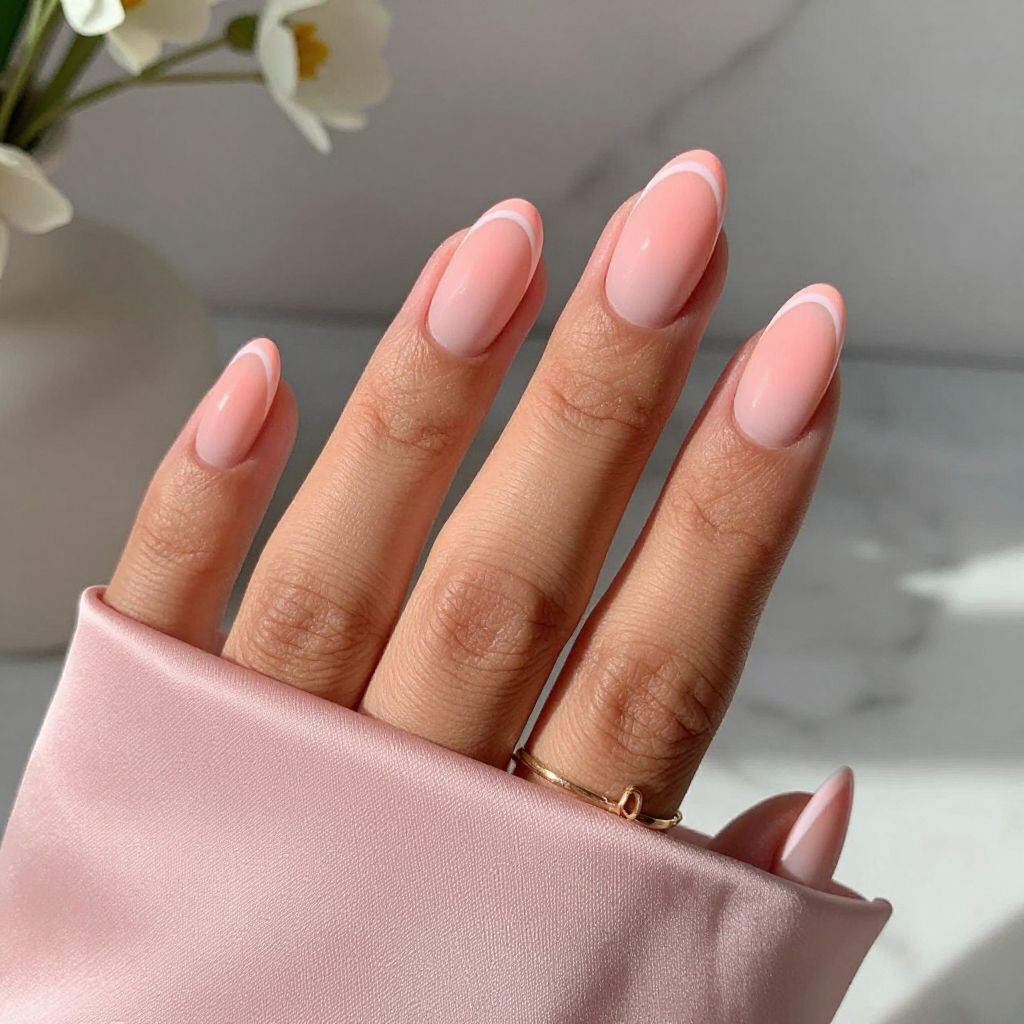 Neon Peach with Striped Edge