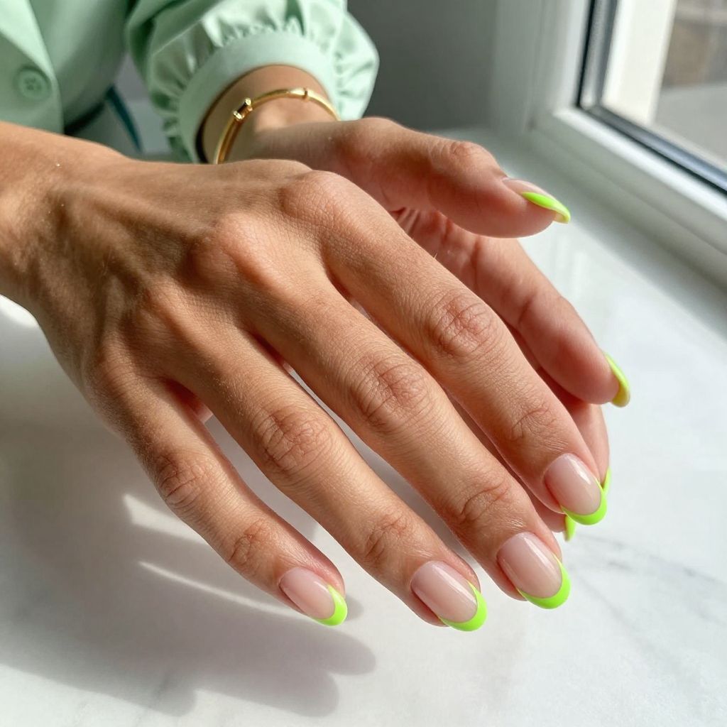 Neon Green Thin Tips with Negative Space