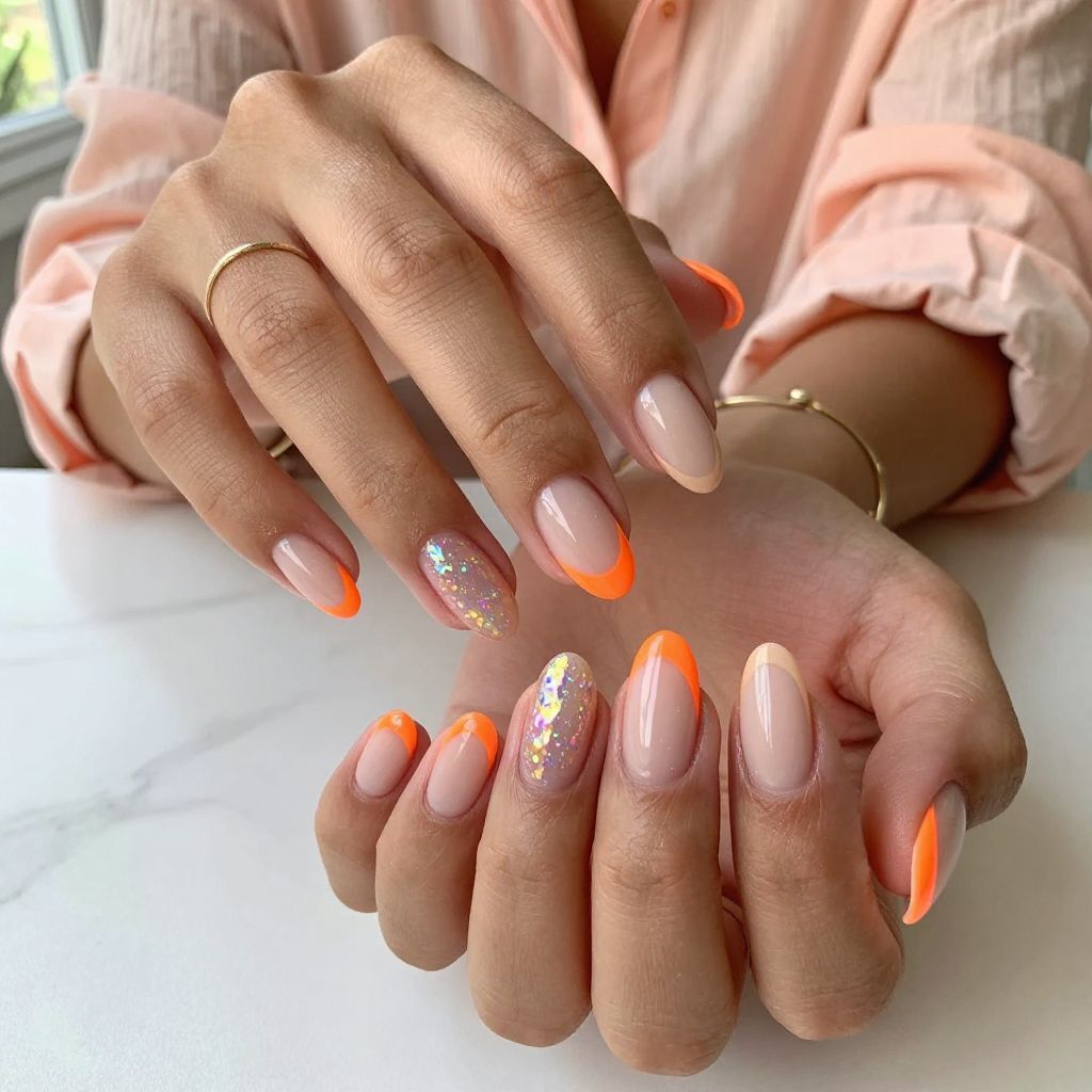 Neon Tangerine with Holographic Accents