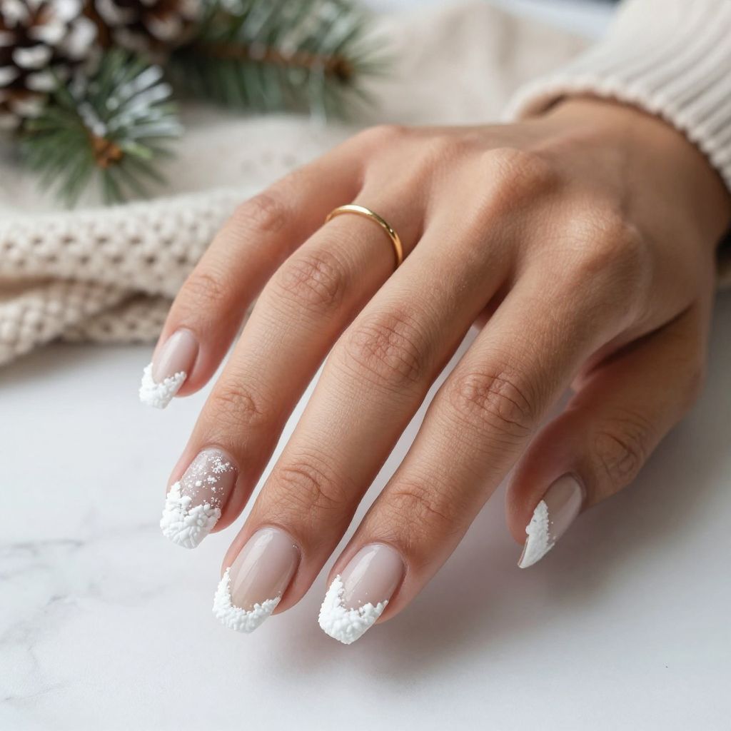 Frosted Beige with Textured Snowdrifts