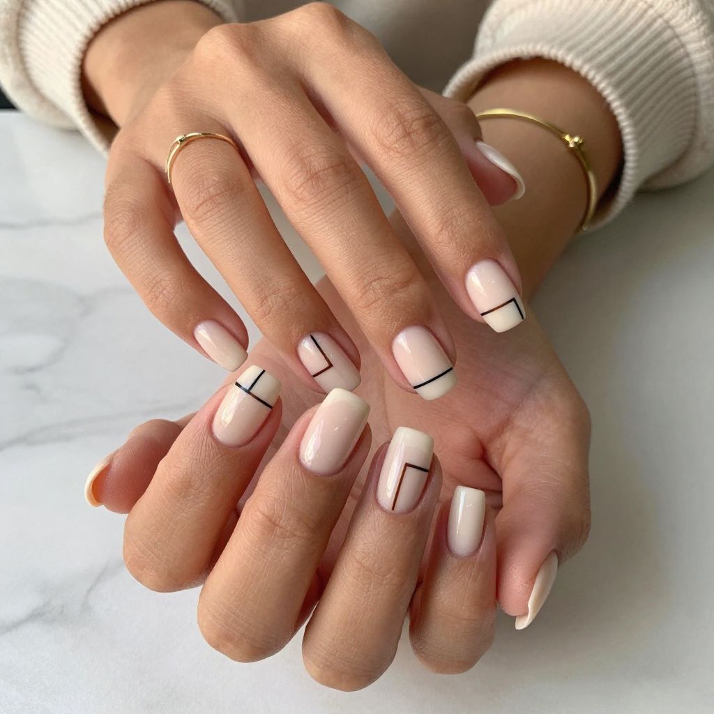 Creamy Nude with Minimalist Lines