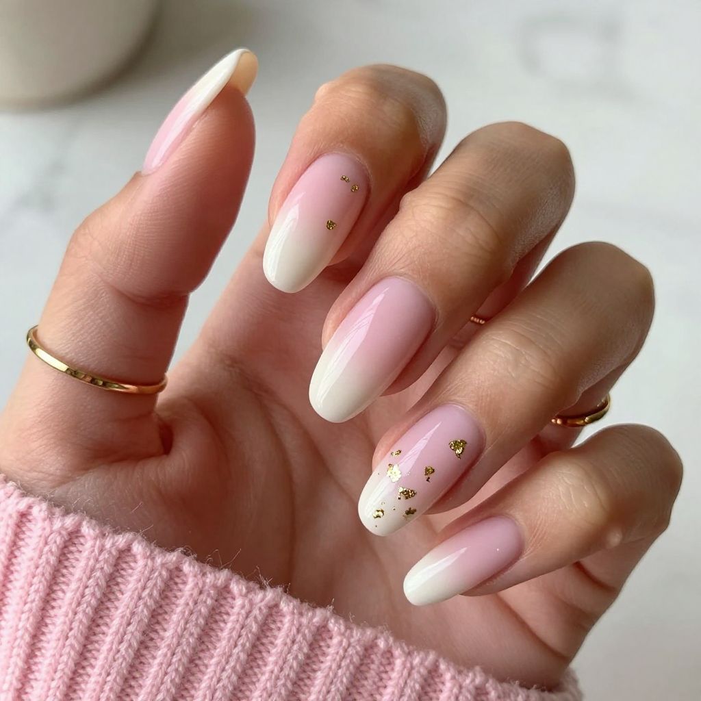 Soft Ombre with Tiny Gold Foil Details