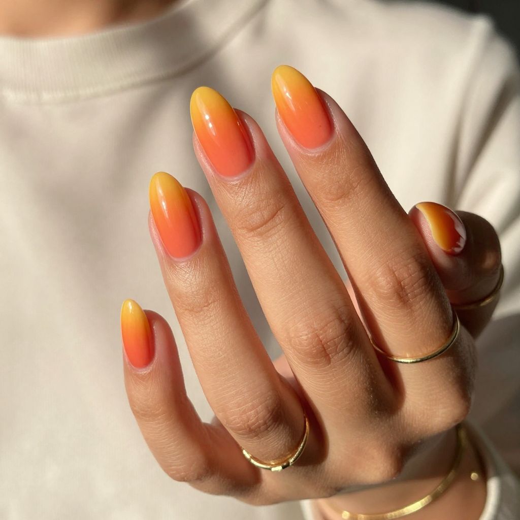 Sunset Ombre Delight Nails