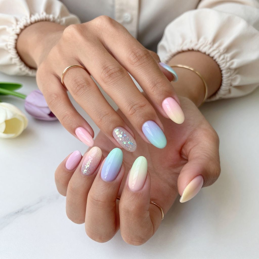 Pastel Rainbow Gradient Glitter Glam