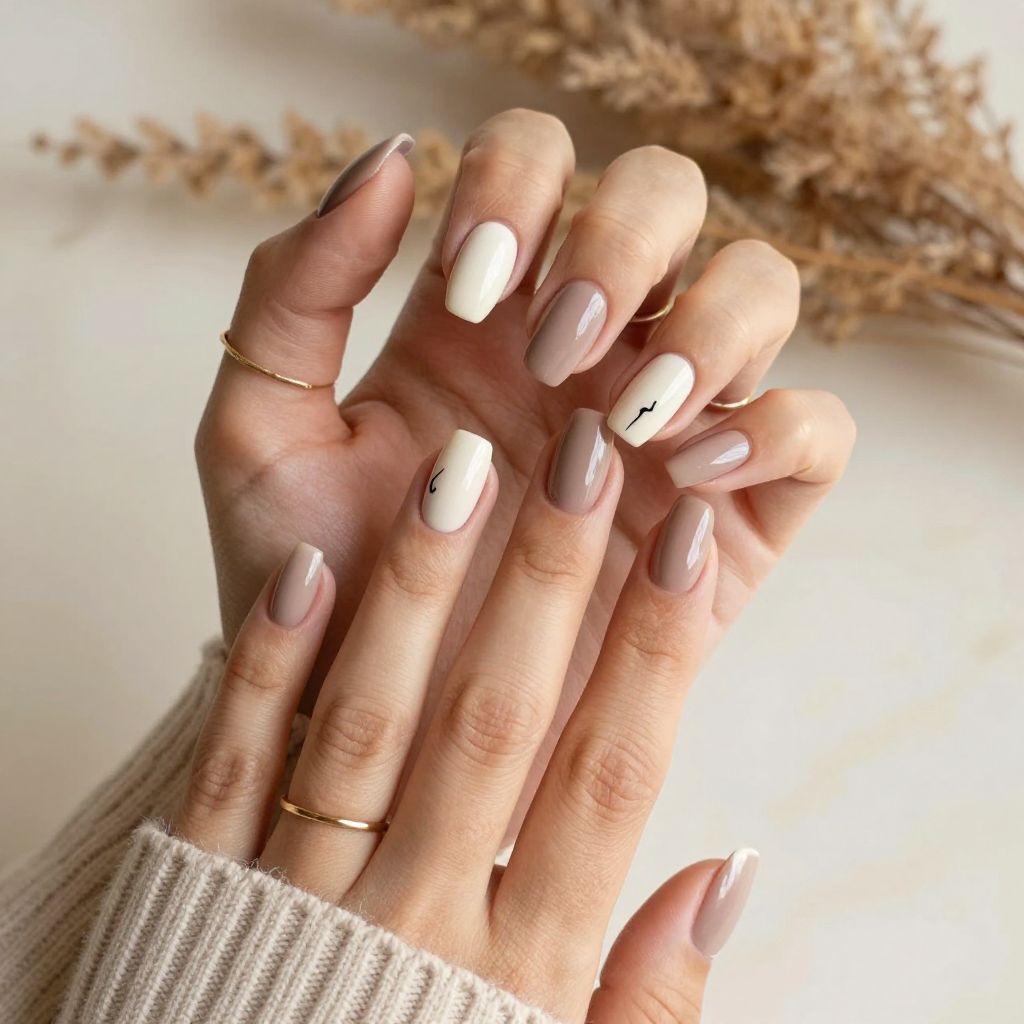 Gradient Taupe to Cream with Black Hooks