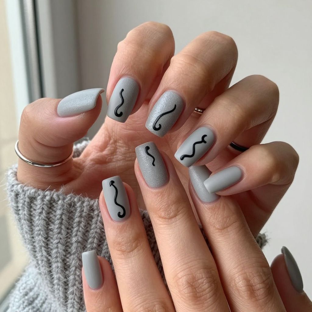 Textured Grey with Matte Black Hooks