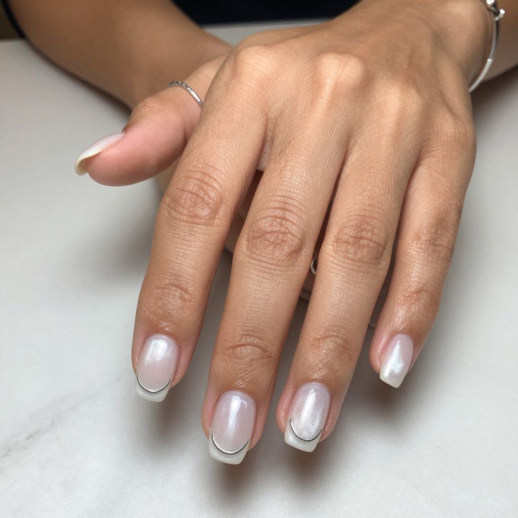 Pearl White Pearlescent with Minimalist Wire Hooks