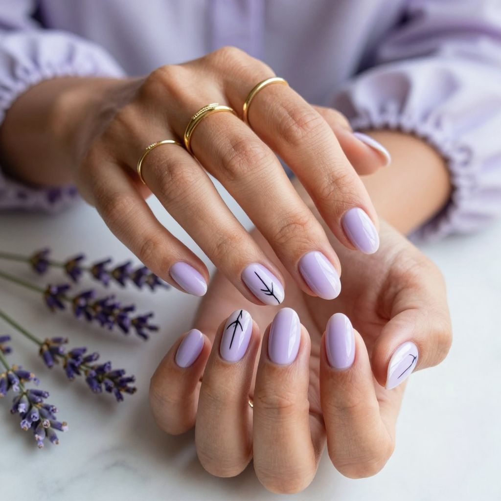 Soft Lavender with Hook Line Art