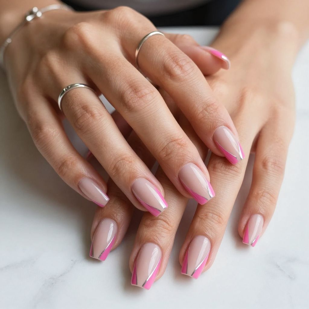 Cherry Stripes with Silver Edge