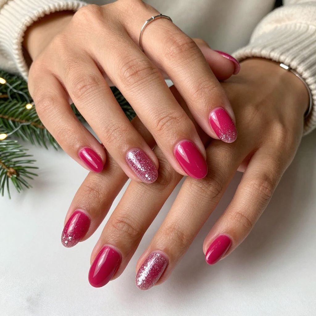 Sparkling Cherry Glitter Fade