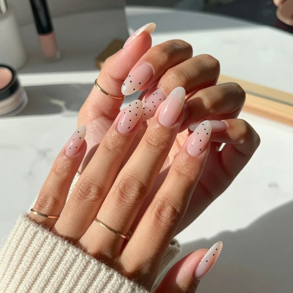 Clear Pink Jelly with Minimal Black Dots