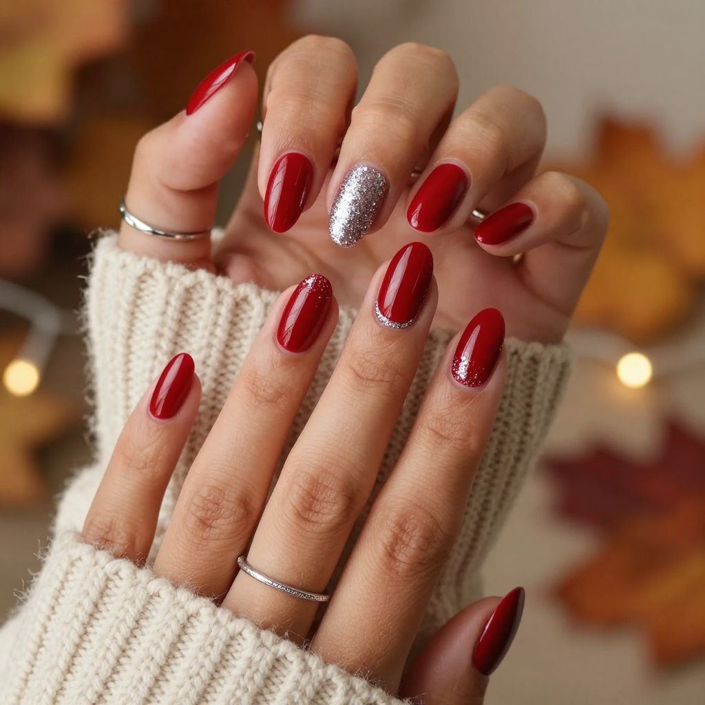 Sparkling Crimson Half-Moon
