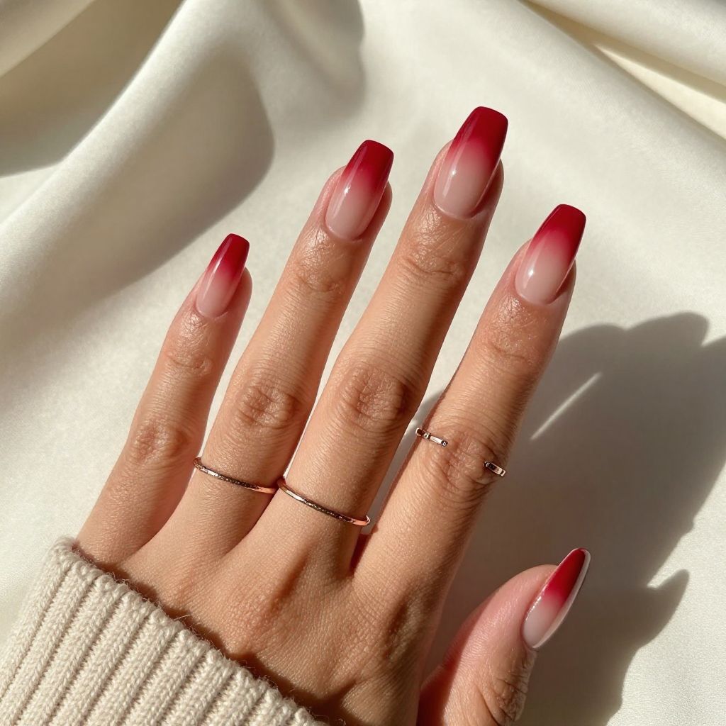 Red Ombre with Clear Base