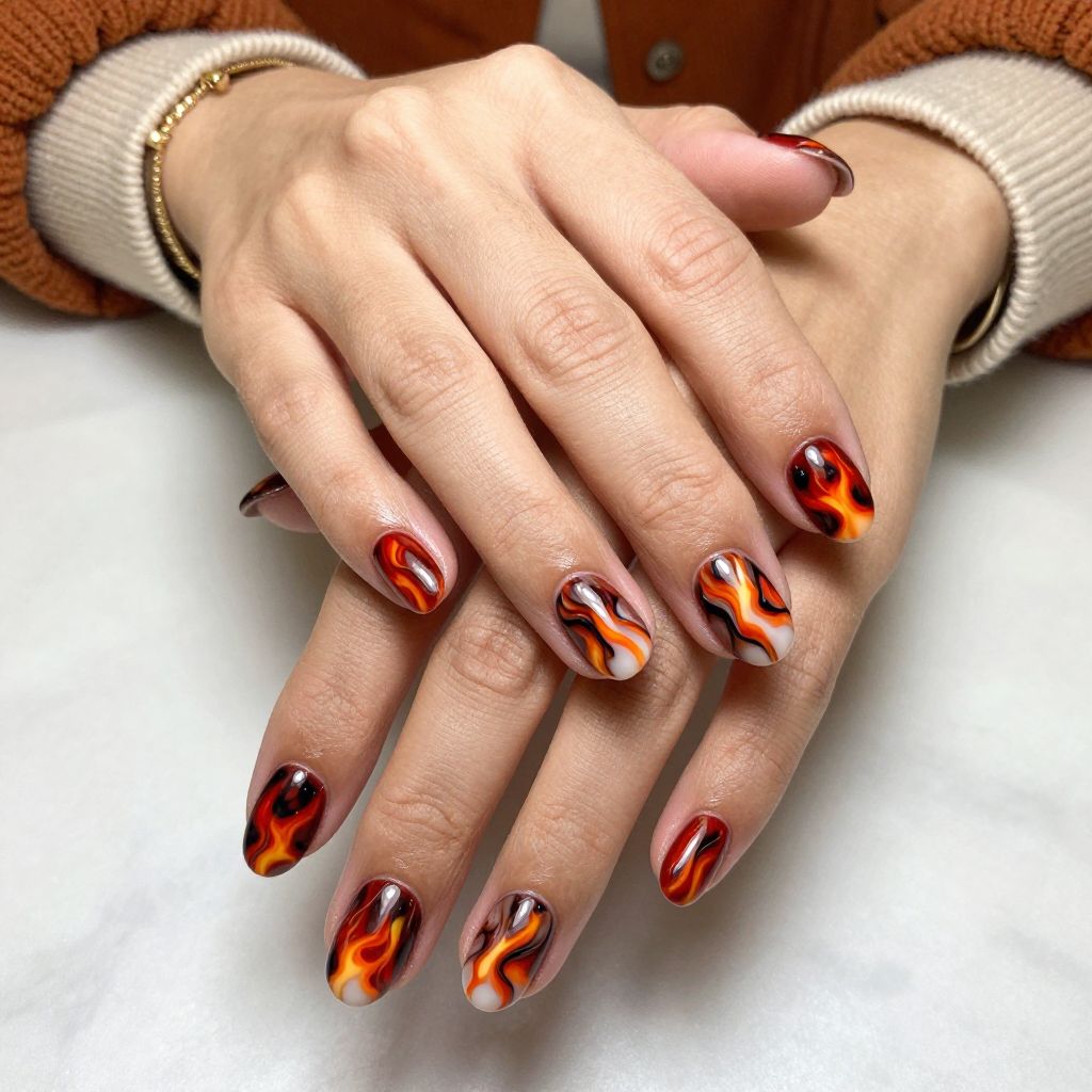 Fiery Marble Effect