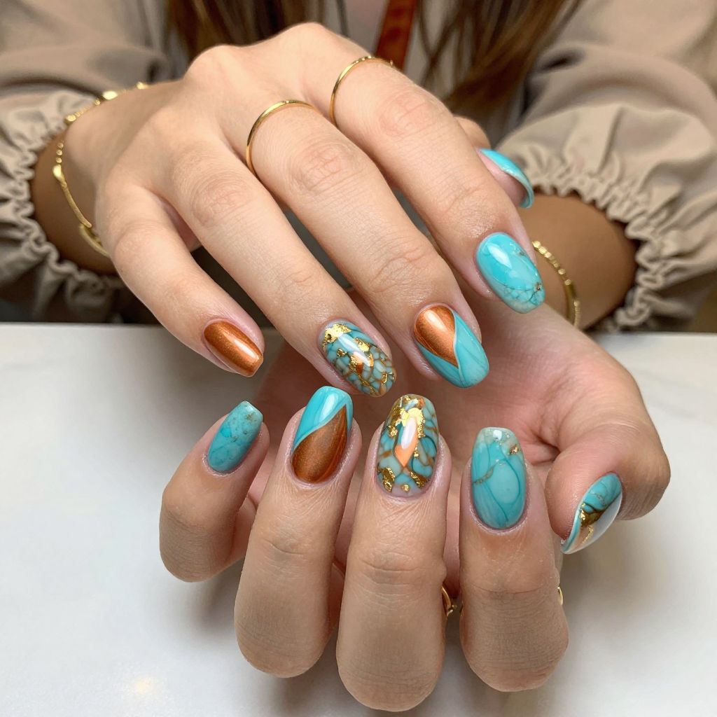 Turquoise and Copper Blend