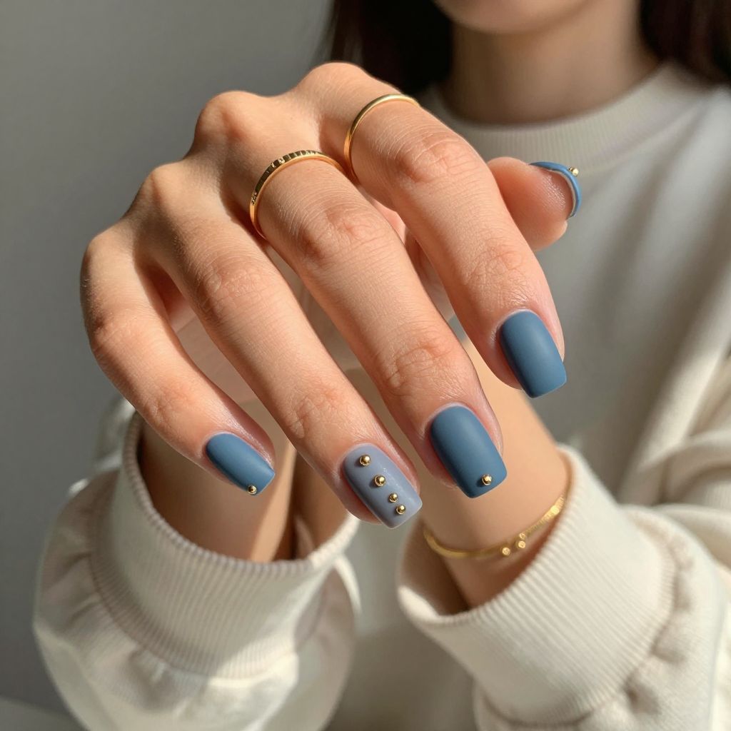 Slate Blue with Rivet Accents