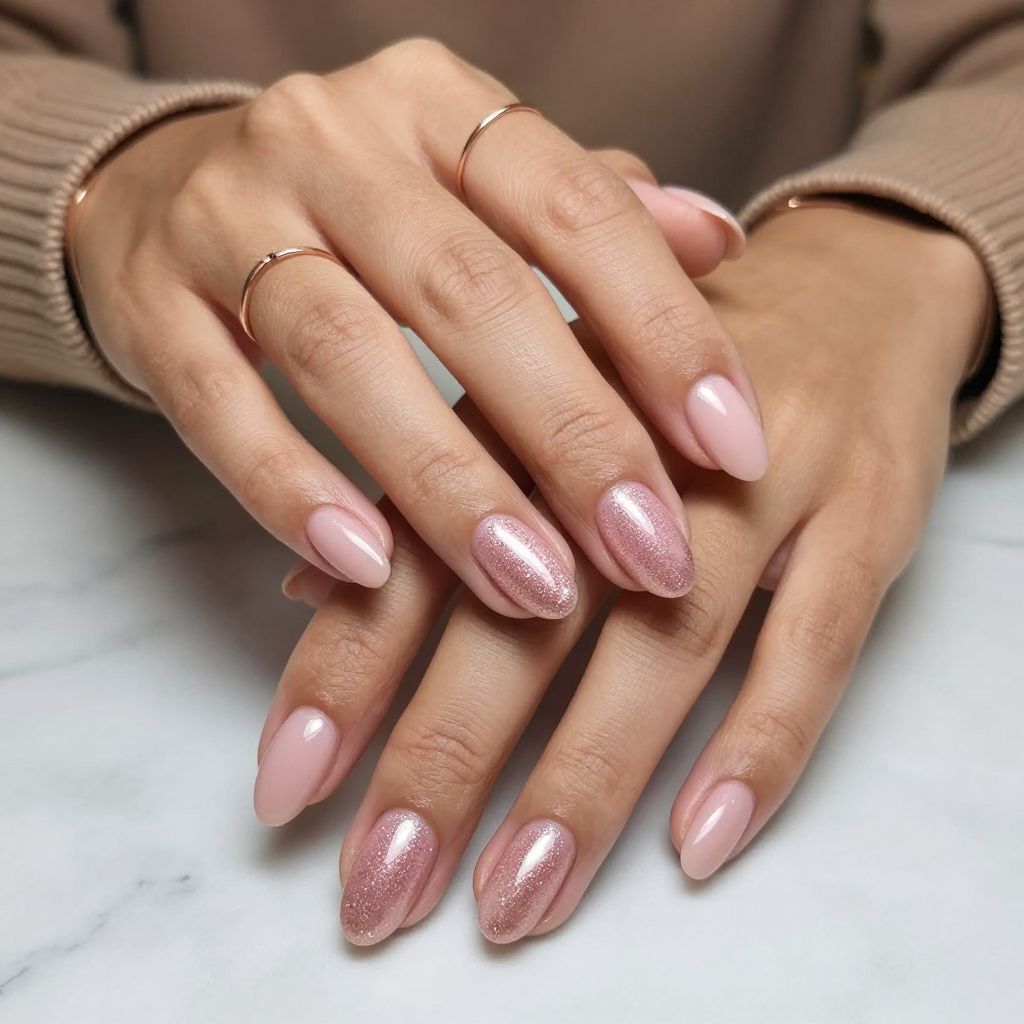 Rose Gold Glitter Fade