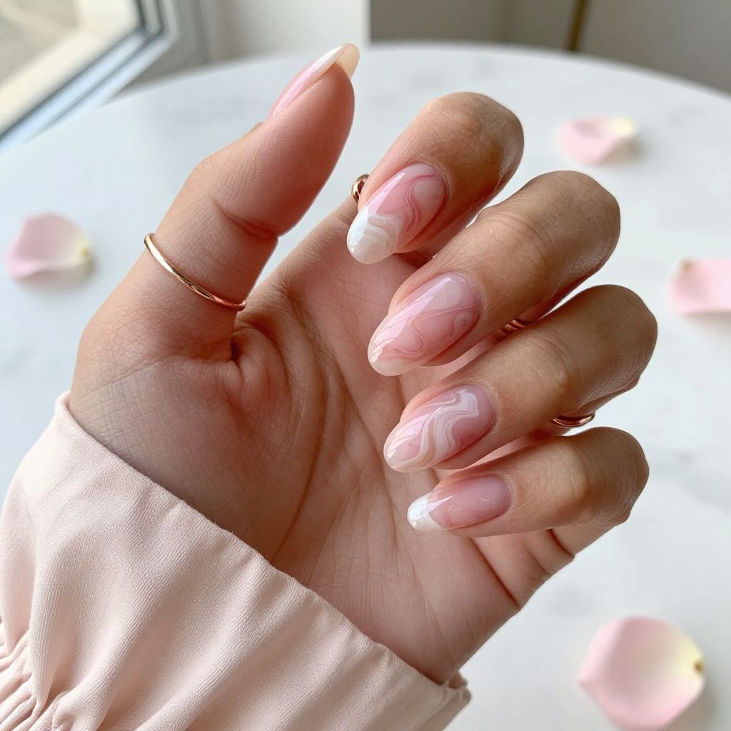 Rose Water Marble Swirls