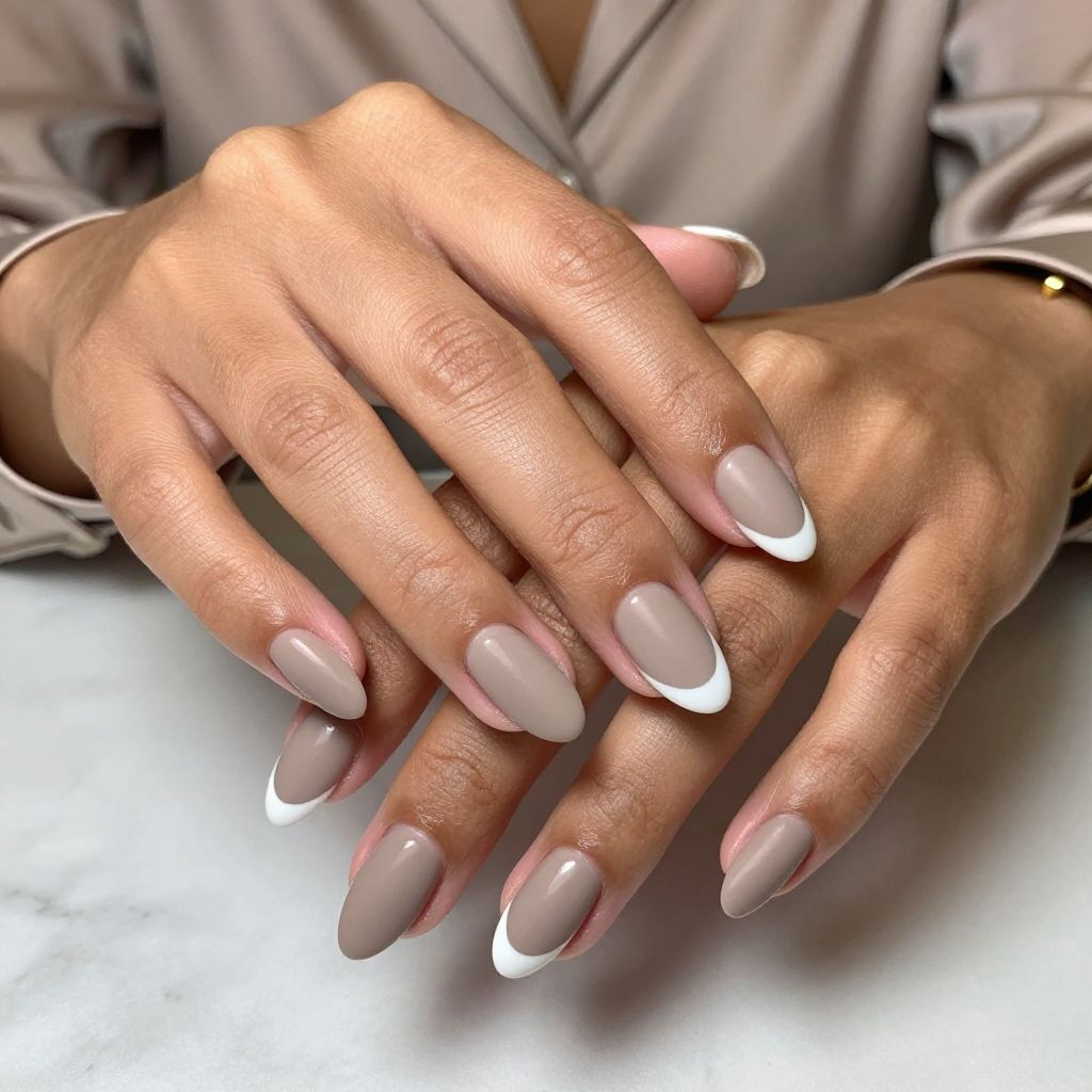 Matte French Tips with a Twist