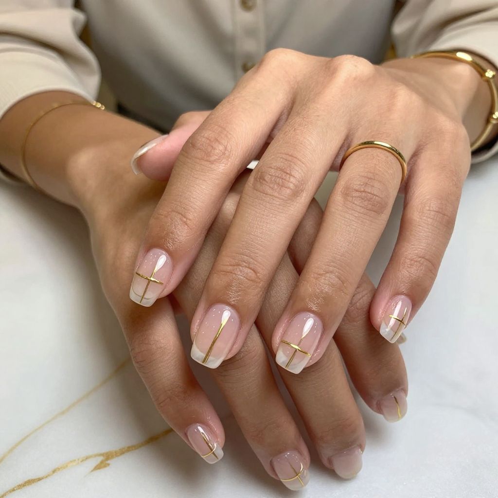 Transparent Chic with Gold Lines