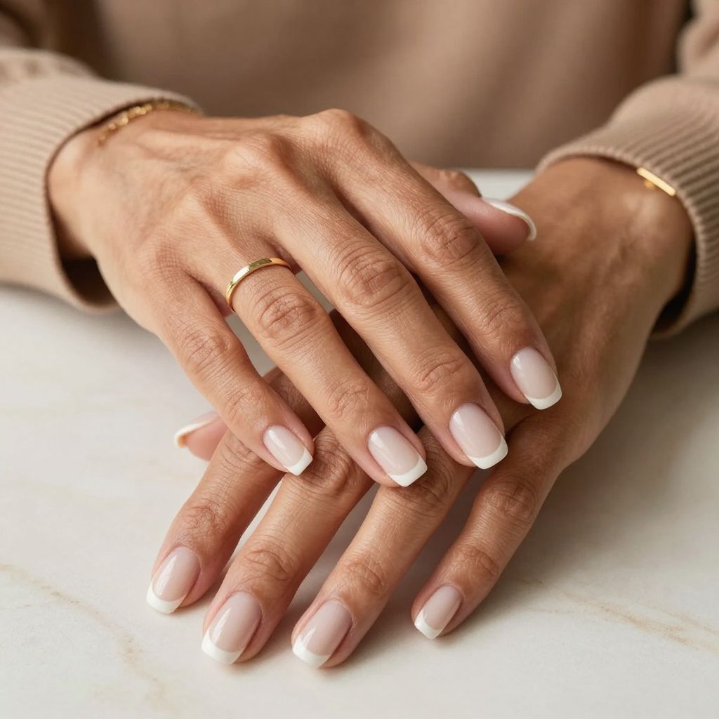 Ombre Nude to White Tips