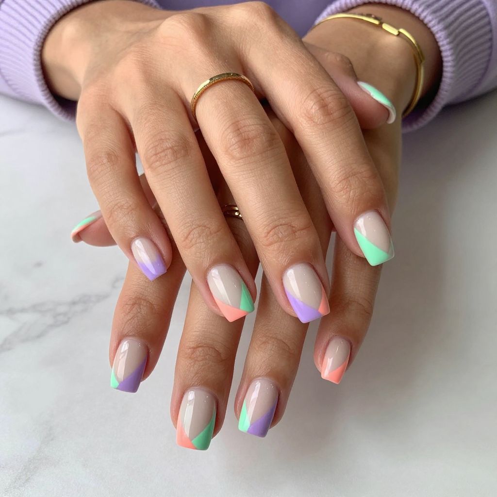 Color Blocked French Tips