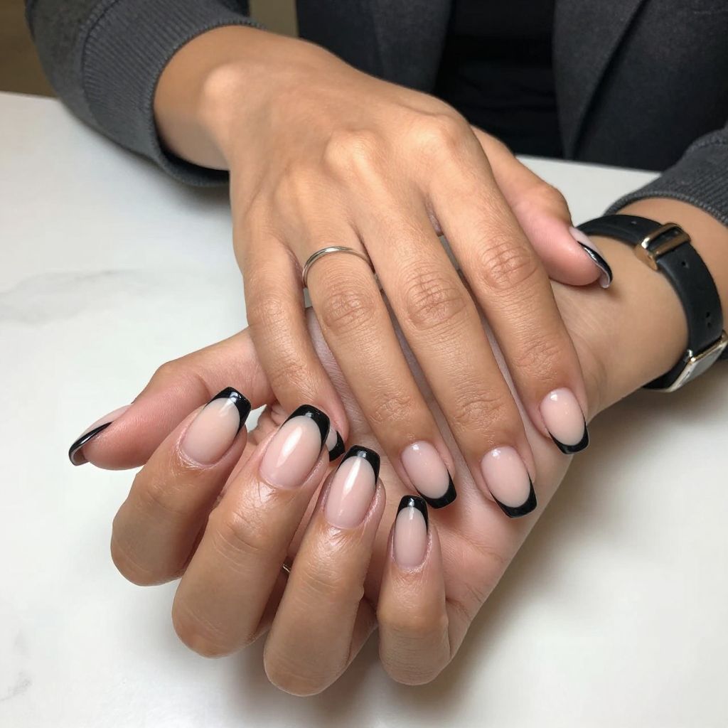 Bold Black French Tips