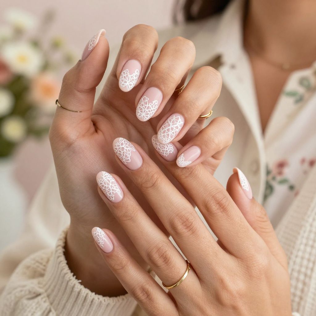 Soft Pink with Lace Tips