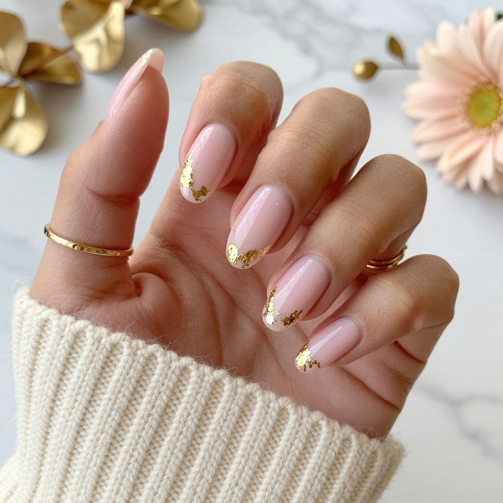 Soft Pink with Gold Foil Highlights