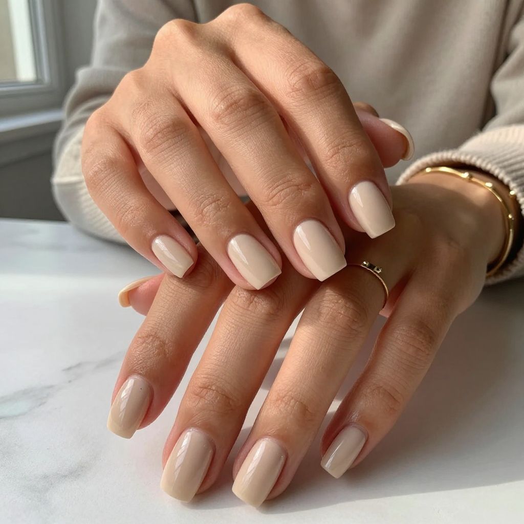 Classic Square Nude Nails