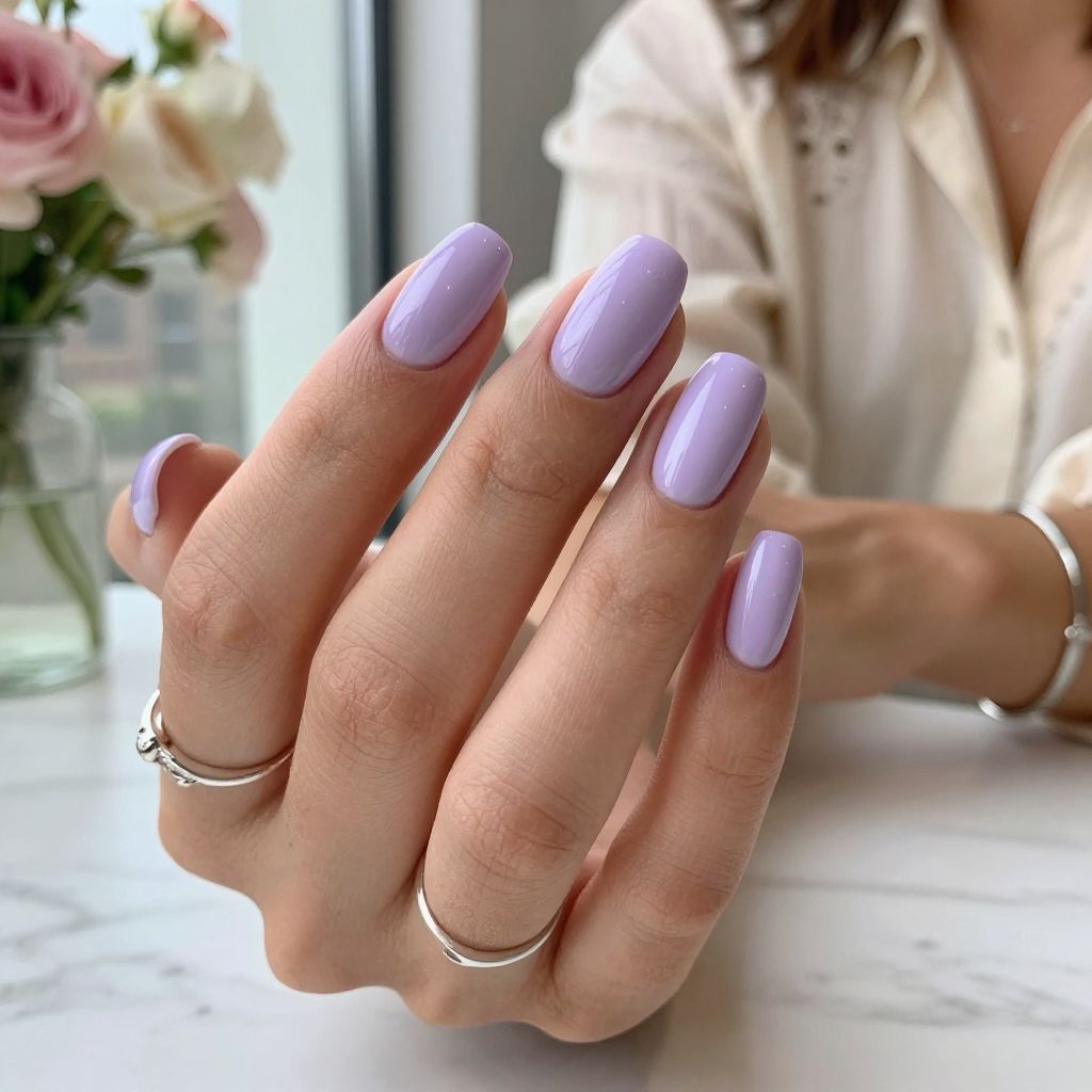 Soft Lavender Oval Nails