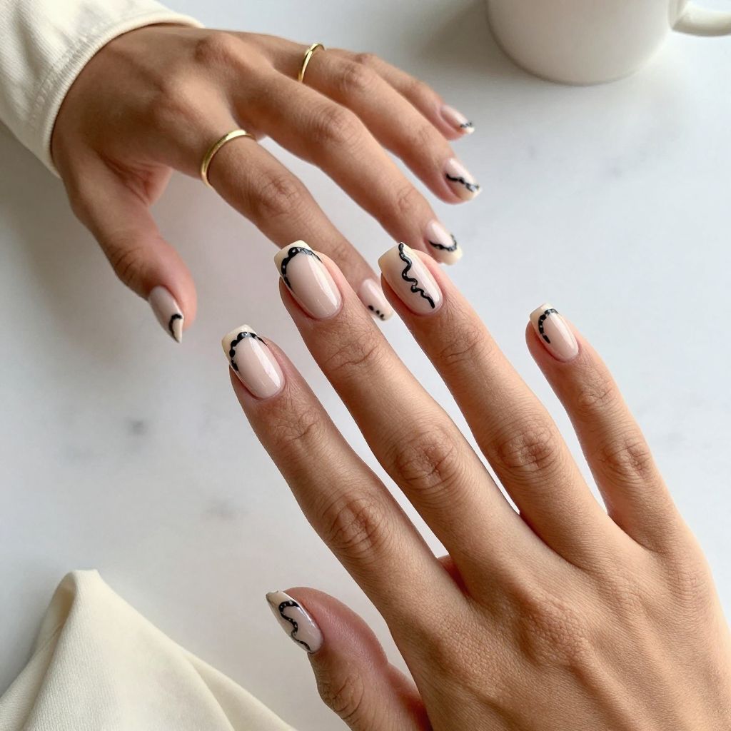 Snake Print French Tips