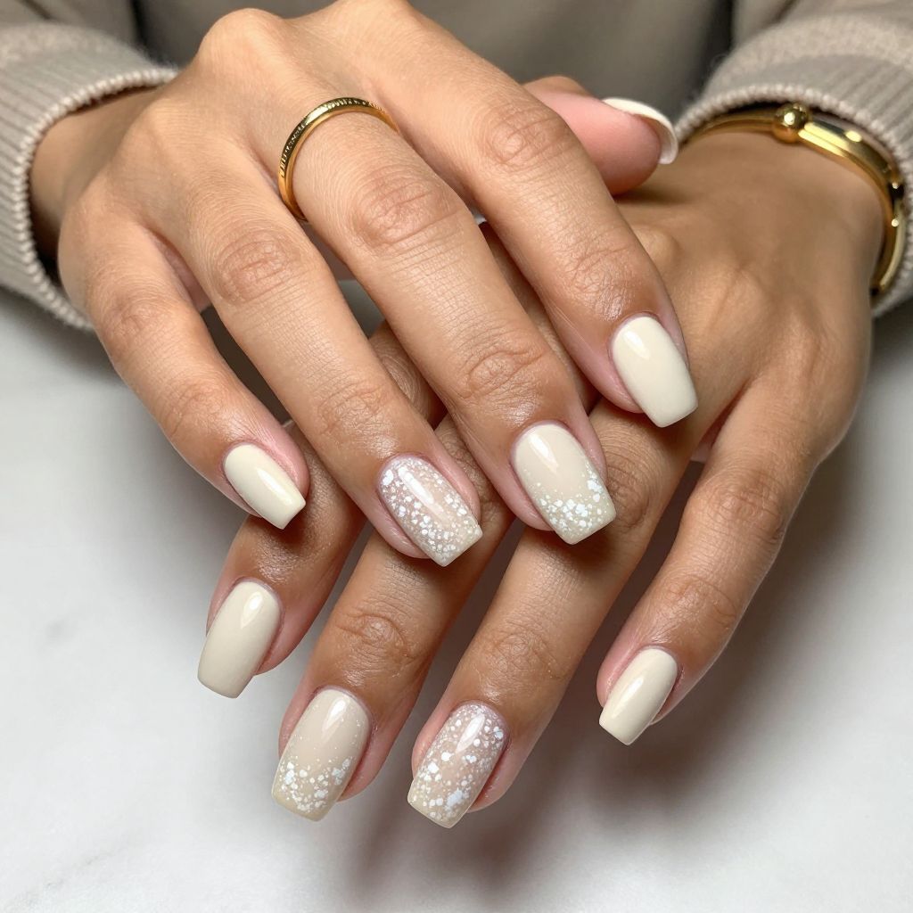 Snow-Dusted Nude Elegance