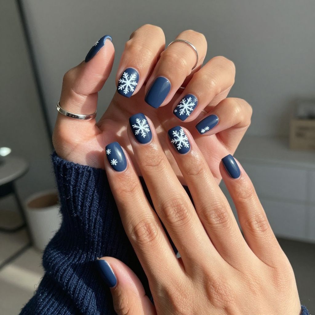 Matte Snowfall with Glossy Flakes