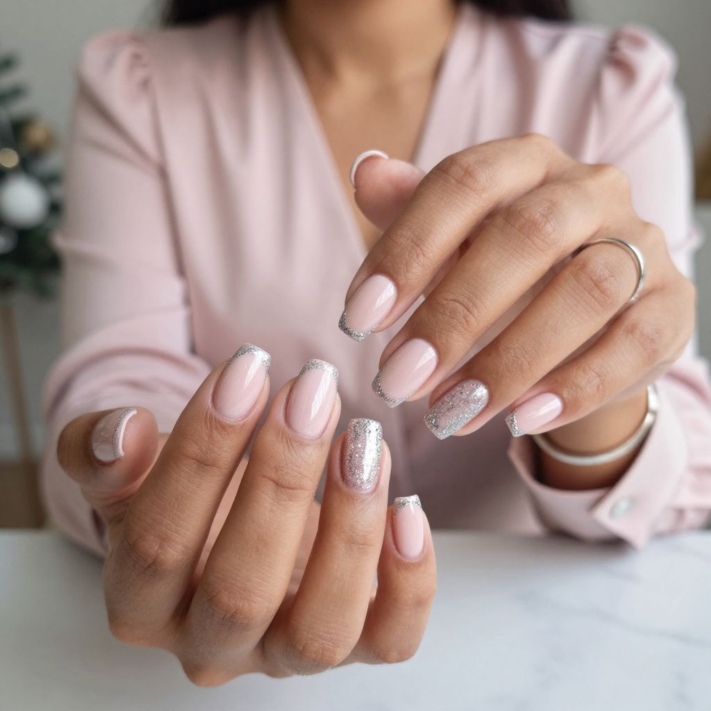 Blush Pink Sparkle French