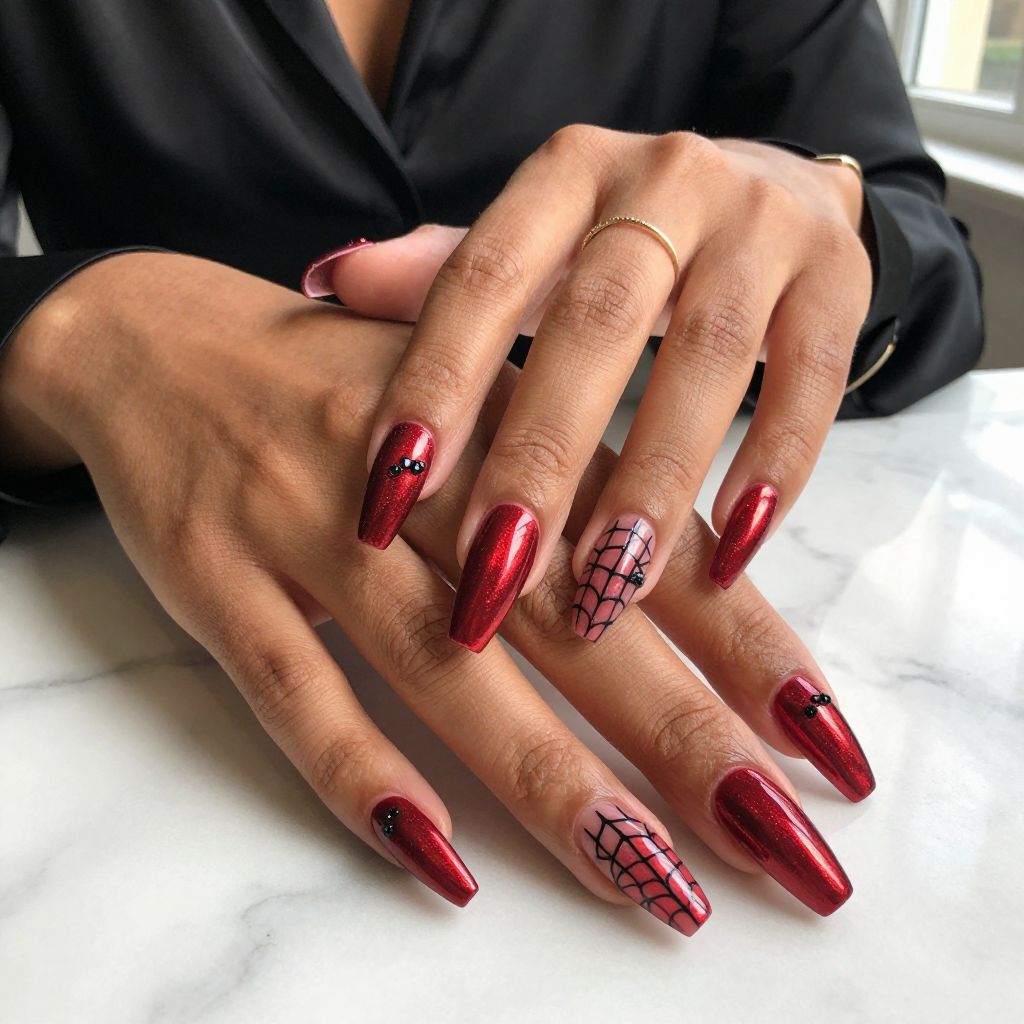 Metallic Red with Black Web Wraps