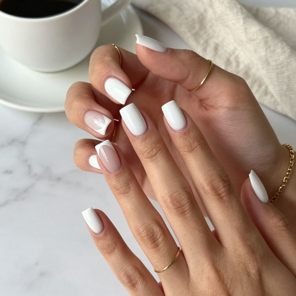 Classic White with Transparent Half Moon