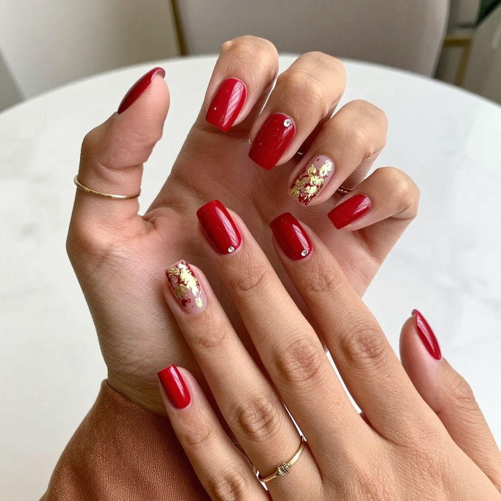 Bold Red with Gold Foil Accent