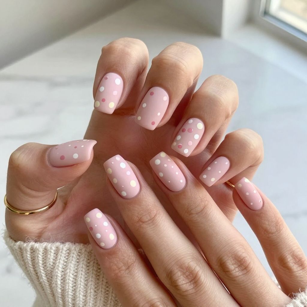Strawberry Pastel Polka Charm