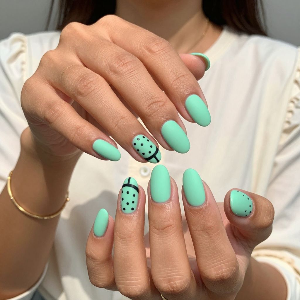 Mint Green with Matte Black Accents