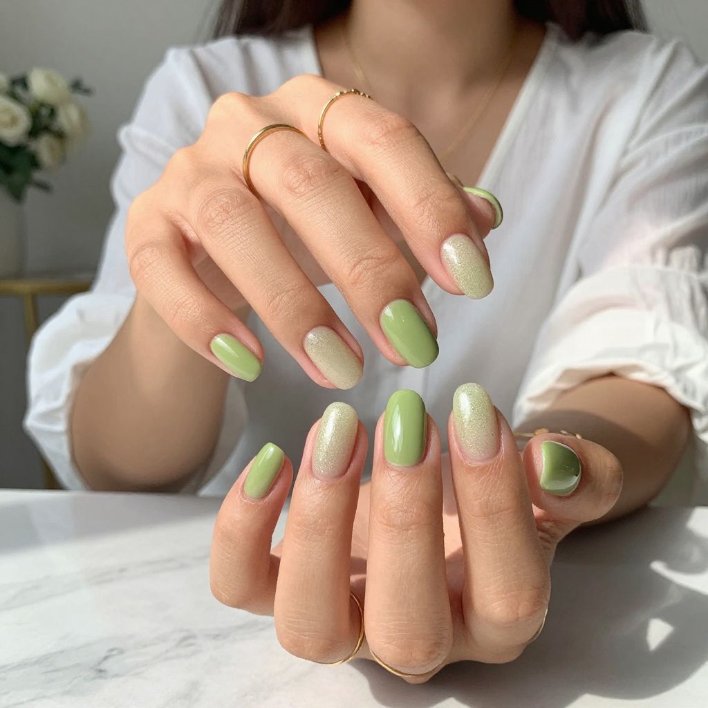 Pistachio Cream Glitter Dip