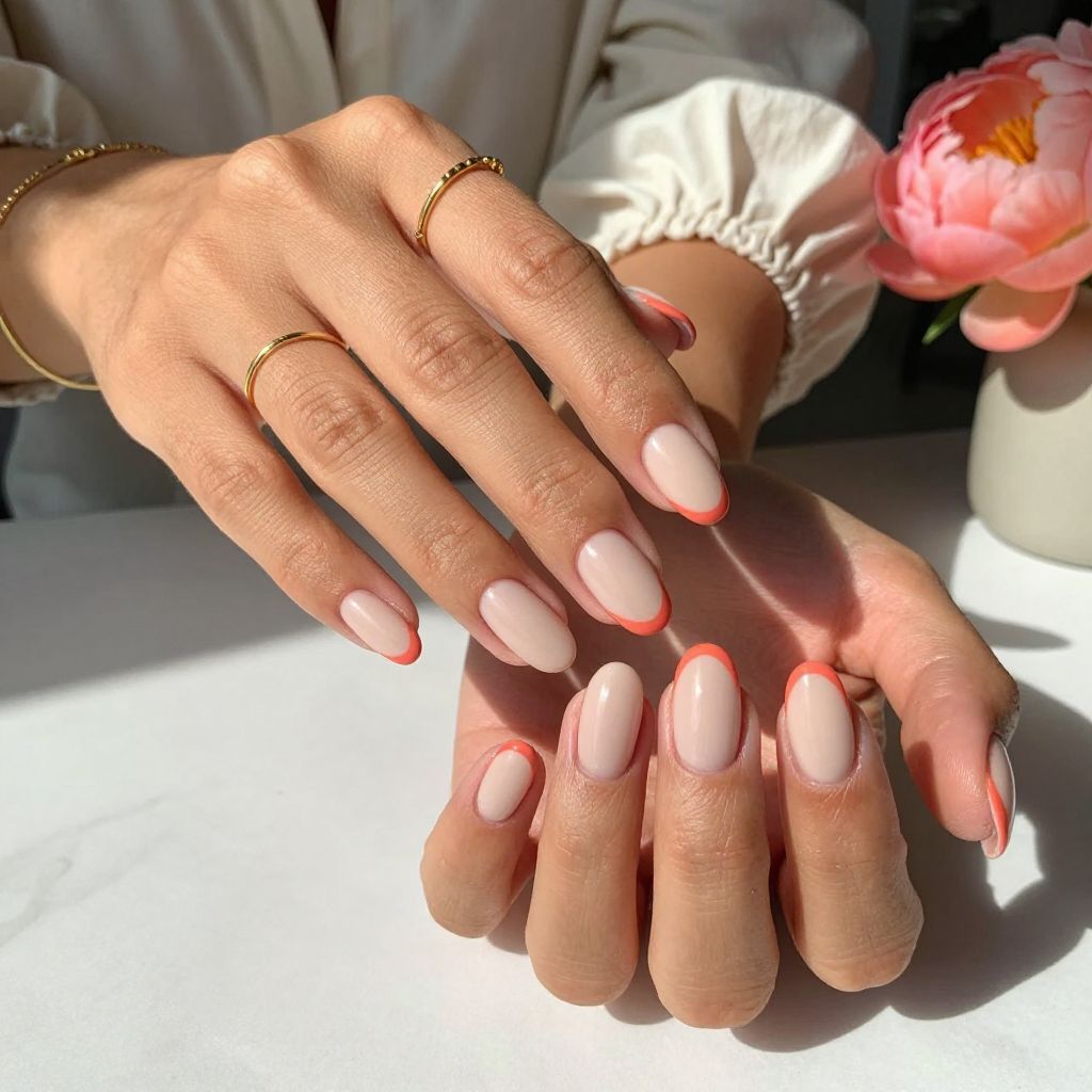 Coral Reef French Tips