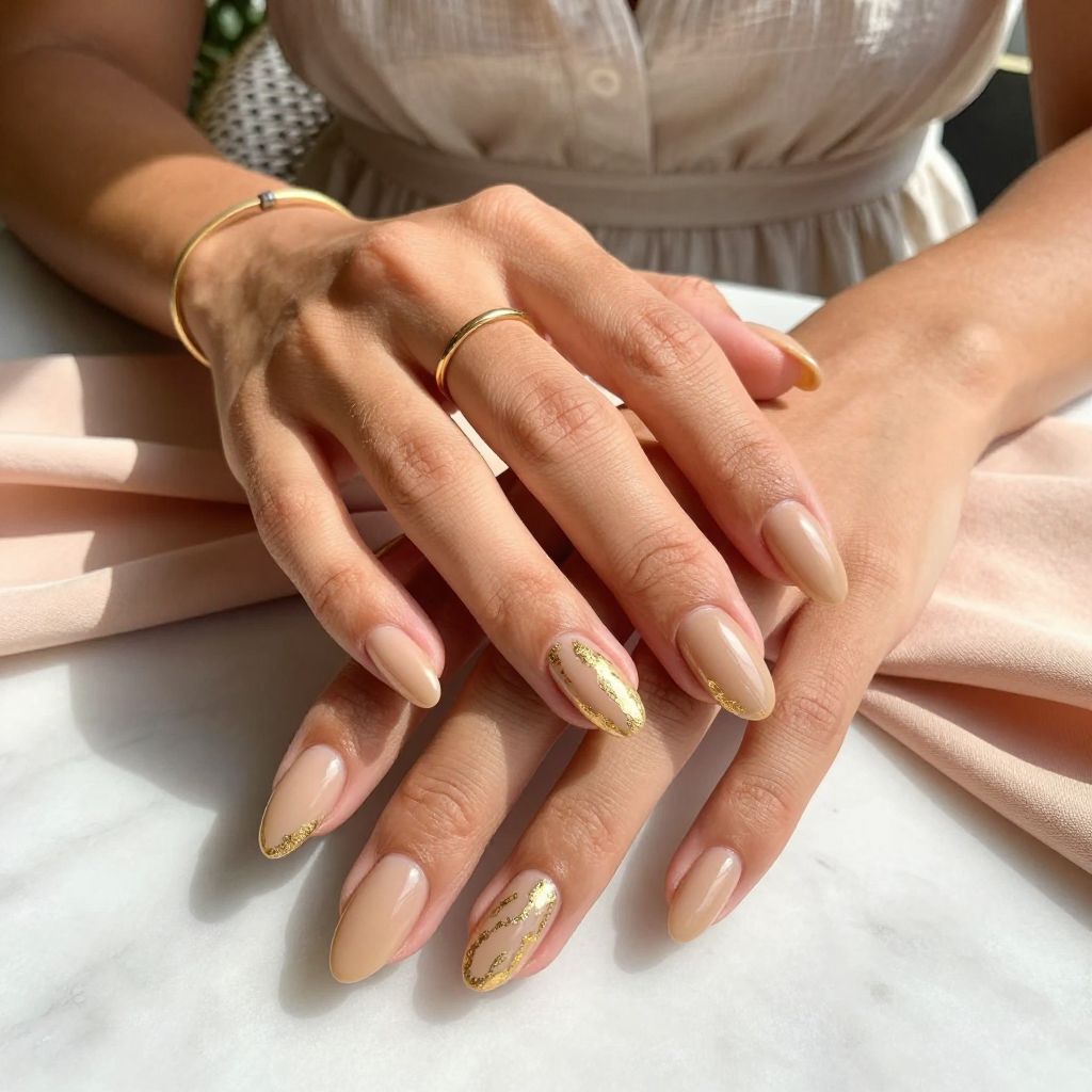 Sandy Nude with Gold Flare