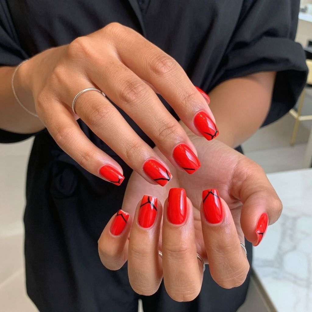 Neon Red Geo Pop